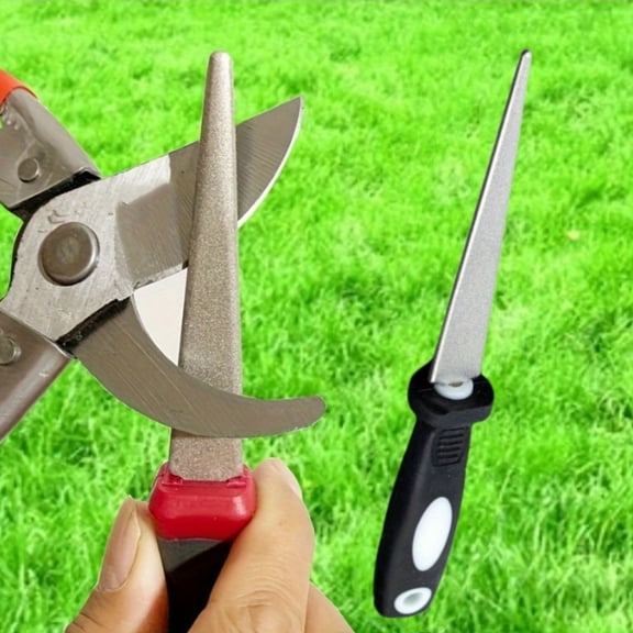 1pc Diamond Sharpening Stone, Dual Sided Flat And Curved Surface, Ideal for Knives, Scissors And Garden Tools
