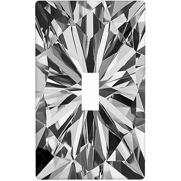 1pc Diamond Shine 1-Gang Toggle Wall Plate Shining Crystal Sparkle Light Switch Plug Covers Home Kitchen Bathroom Bedroom Decor