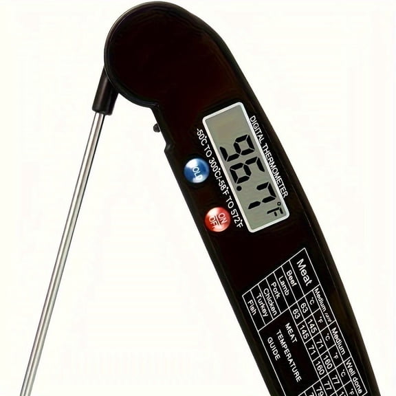 1pc of Digital Meat Thermometer for Kitchen Use, a Versatile for Cooking That Is Foldable, Suitable for Grilling, BBQ, Milk, Water, And Coffee (In Orange Color)
