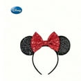 thumbnail image 1 of 1pc Disney Character Minnies Ears Decorative Head Band Glitter Sequin Bowknot Hair Hoop For Women, 1 of 11