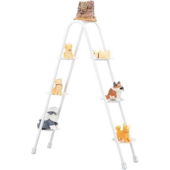 1pc Display Stands for Collectibles Iron Ladder Collectible Action Figure Stand Display Shelf for 7 Mini Minifigures Collection Organizer Holder for Collectibles Cupcake and Figures