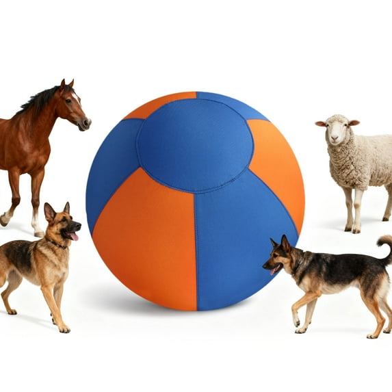 1pc Dog Herding Ball Toy with Handles - Durable Polyester Training Toy for Medium/Large Breeds (Border Collie, German Shepherd), Outdoor Exercise Toy for Herding Dogs & Horses