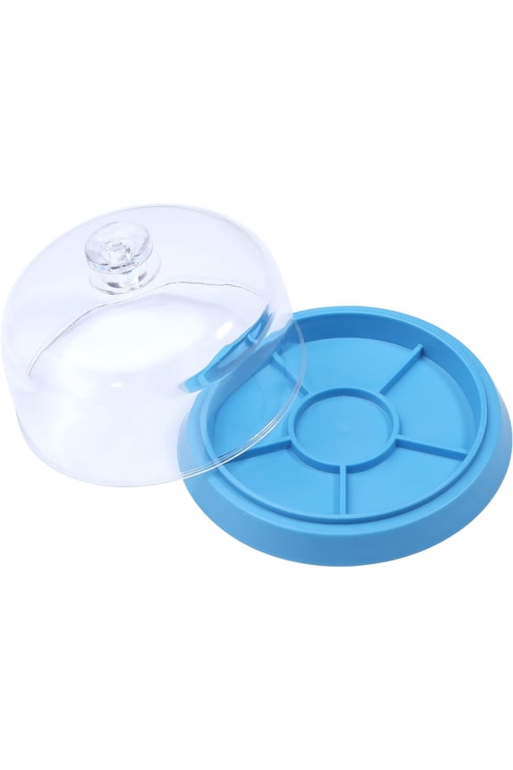 1pc Dome Cloche Watch Parts Storage Boxes Watch Repair Dust Cover Case Light Sky Blue 10.6x7.2cm for DIY