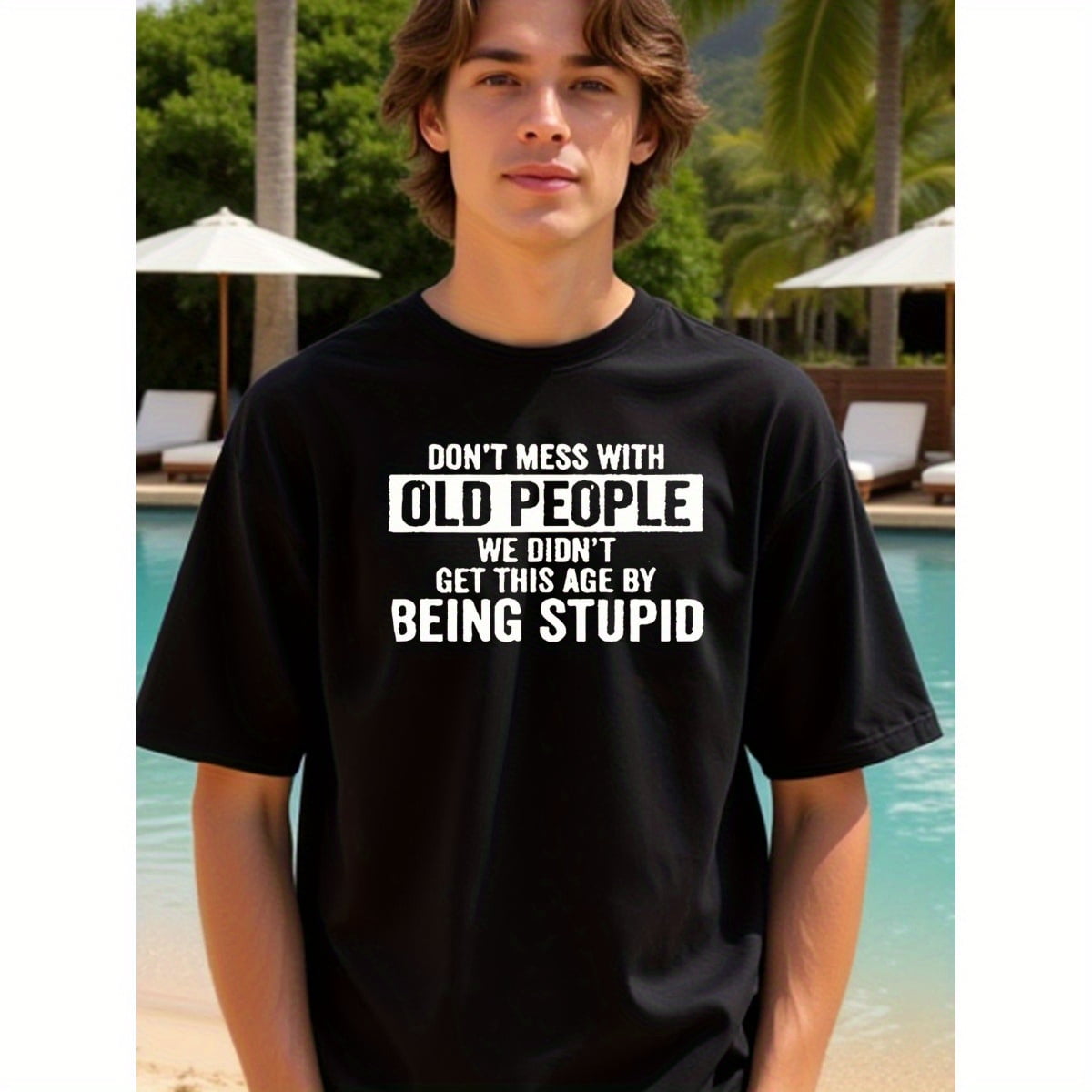 1pc Don't Mess with Old People Tee, Casual & Seasonal Wear, 180gsm ...