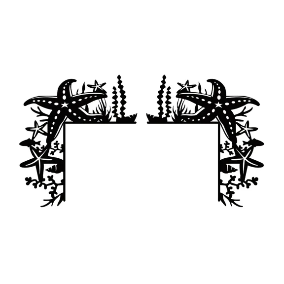 1pc, Door Frame Corner Decoration, Starfish Decorative Wall Stickers Door Corner Decorations, Art Iron ArtWall decoration