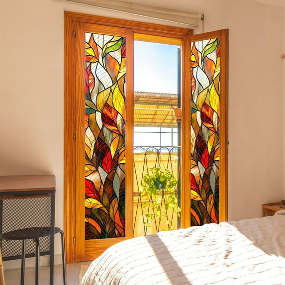 1pc Double-Layer Static Window Clings - Colorful Texture Valentine's Day Decor, Removable Home Bedroom Wall Stickers, No-Adhesive Window Beautification Decor, Festive Home Accent, A