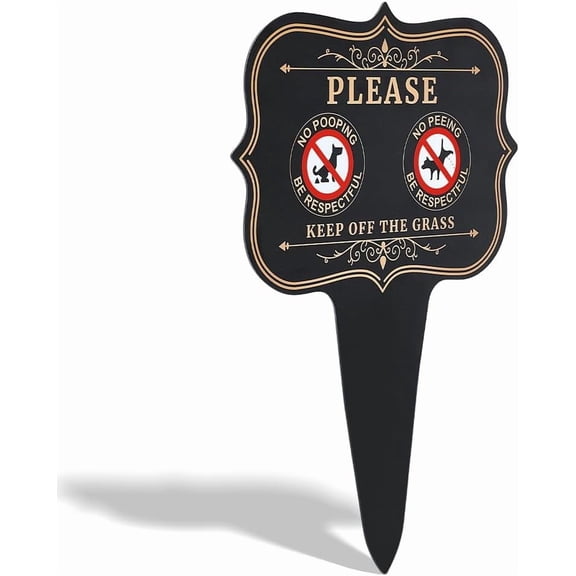 1pc Double Printed Aluminum Dog No Pooping No Peeing Public Signs Rectangle Black 345x243x1.5mm