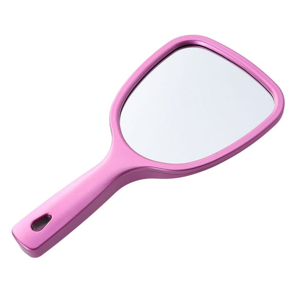 1pc Double Side Handheld Mirror Cosmetic Mirror Back 2X and 3X Magnification Round Mirror (Rosy)
