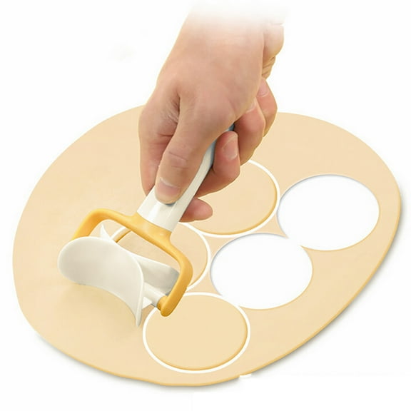 1pc Dough Cutter Rolling Blade, Round Pizza Pastry Cutter Wheel for Baking, Plastic Ravioli Cookie Biscuit Cutter with Comfortable Handle for Kitchen