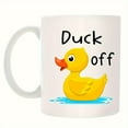 thumbnail image 1 of 1pc, Duck Off Mug, Cute Duck Mug, Funny Duck Coffee Cup, Cute Duck Gift, Gangster Duck Mug For Him & Her, 11oz Ceramic Coffee Mug, Duck Lovers Birthday Gifts, Christmas Gifts, 1 of 1
