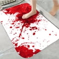 thumbnail image 1 of 1pc Durable Decorative Bathroom Anti-Slip Carpet, Red Ink Blot Thickened Flannel Mat Decor, Machine Washable, Suitable for Bathroom, Bedroom, Living Room, Kitchens Entrance,16x24 inches, 1 of 7