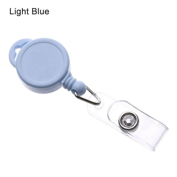 1pc Durable Fashion Anti-Lost Clip ID Name Card Clip Retractable Badge Holder Key Ring Lanyards LIGHT BLUE