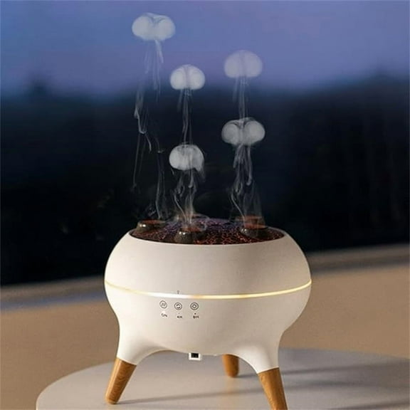 1pc Dynamic Jellyfish Aromatherapy Diffuser - Voice Activation & Sound Collection, 2 Spray Modes, Remote Control - Quiet Atomizer with American Plug, Modern Home Relaxation Device & Perfect Gift
