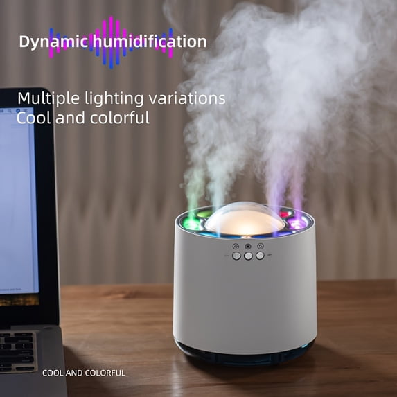 1pc, Dynamic Pickup Humidifier Household Fog Quantity USB Silent Air Colorful Atmosphere Light Humidifier Cute Aesthetic Stuff Home Decor Room Decor Fall Winter Essential Back To School Supplies