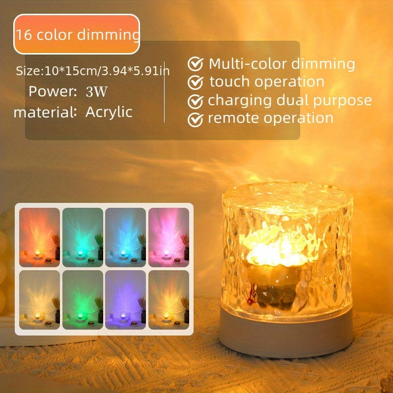 1pc Dynamic Water Ripple Night Light, Projector Lamp, Ambient Lighting ...