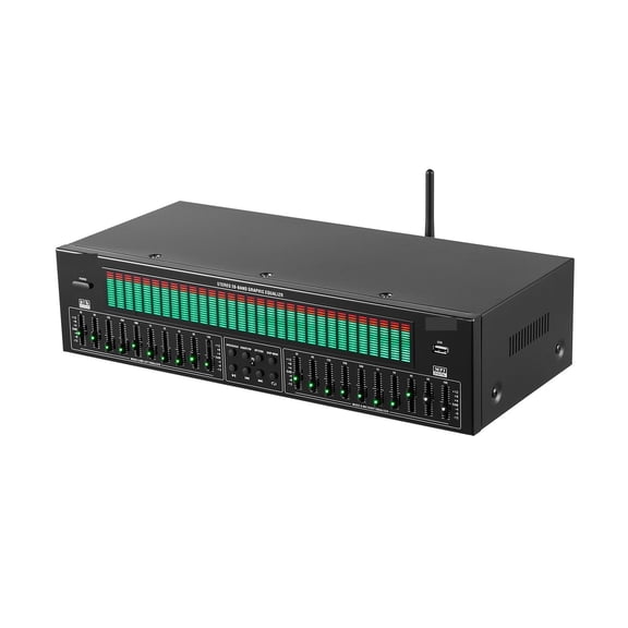 1pc EQ Equalizer Music Spectrum Analysis Stereo 20-Band Graphic Equalizer ,Bass & Treble Control