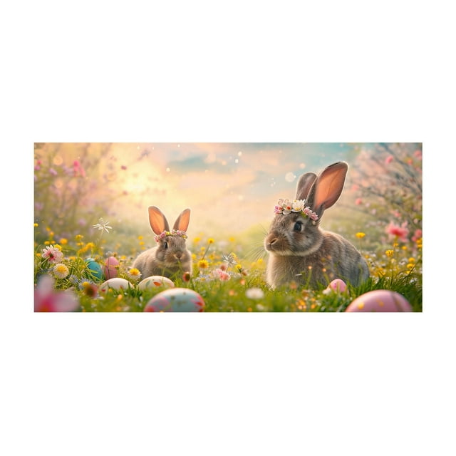 1pc Easter Bunny Garage Background Cloth Decoration Large Cute Bunny ...