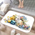 thumbnail image 1 of 1pc Easter Rabbit with Flowers Absorbent Non-Slip Bathroom Thickened Flannel Rug Decor,Soft,Quick Drying,Suitable For Indoor/outdoor Use,Bathrooms,Bedrooms,Kitchens,Terrace,Laundry Rooms,16"x24", 1 of 9
