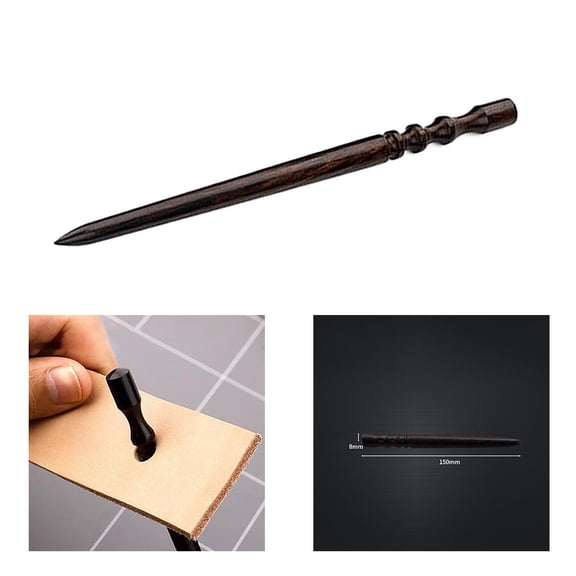 1pc Ebony Slicker Burnisher Polished Stick Leather Burnishing Hand Making Tools