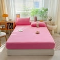 1pc Elastic Fitted Sheet Solid Color Bed Sheets Breathable Bed Cover
