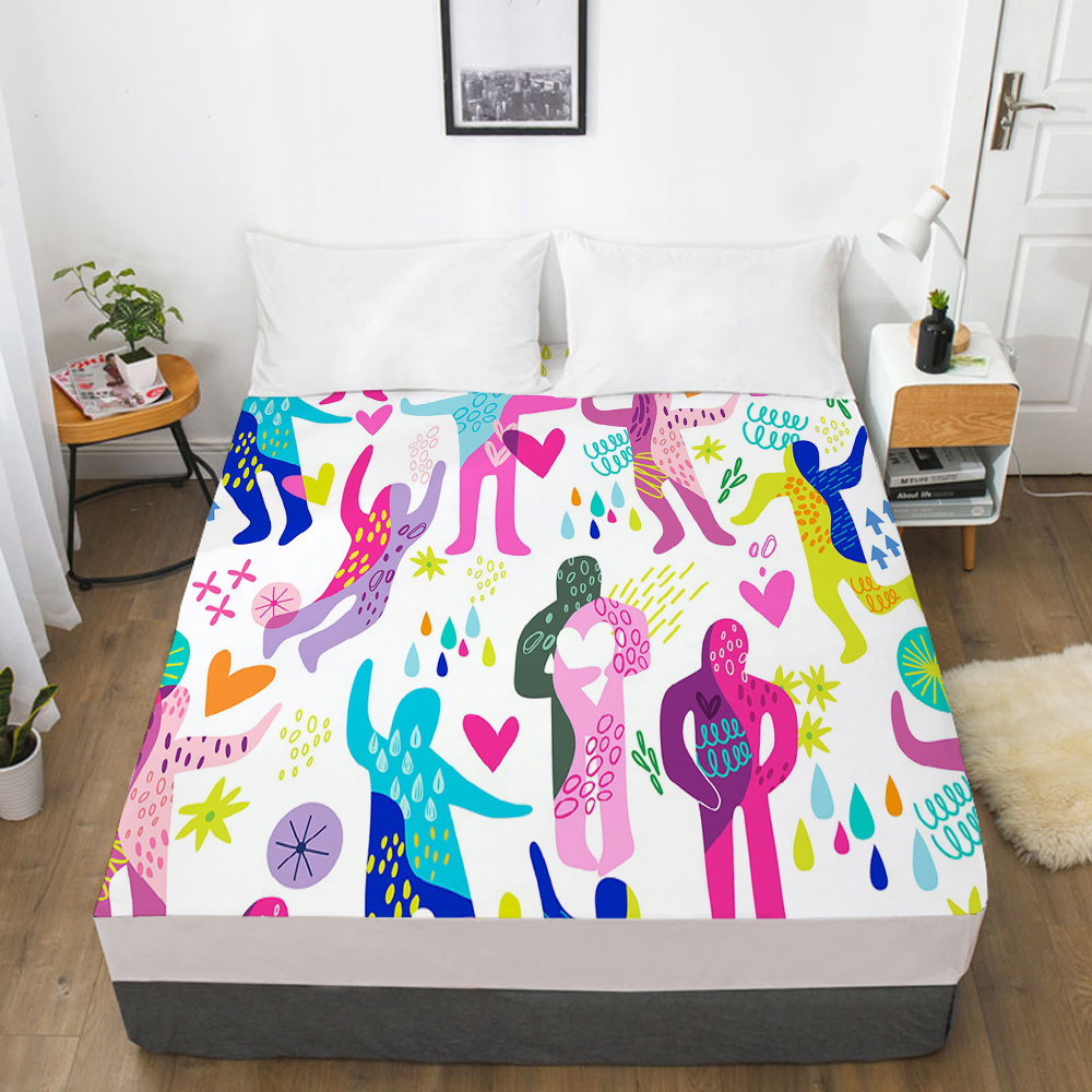 1pc Elastic fitted sheet bed sheet With An Elastic Band Mattress Cover