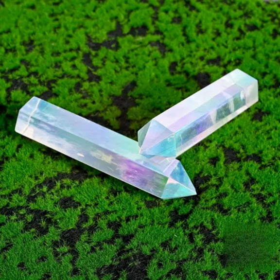 1pc Electroplated Smelted Crystal Column｜Exquisitely Polished Luxury Decorative Pillar｜Iridescent Refraction High-End Home Ornament