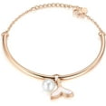 thumbnail image 1 of 1pc Elegant 304 Stainless Steel Bangles Pearl Beads & Fishtail Jewelry for Women with Cable Chain Rose golden 6-1/4 inch(16cm), 1 of 5