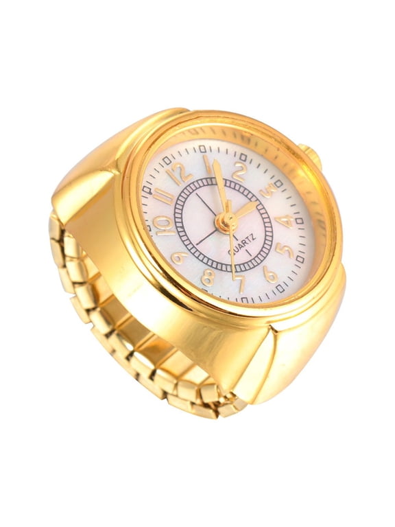 1pc Elegant Finger Watch Trendy Mini Ring Quartz for Women and Men ( )