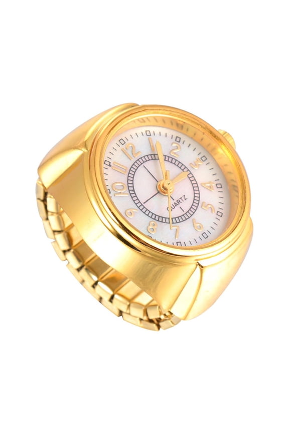 1pc Elegant Finger Watch Trendy Mini Ring Quartz for Women and Men ( )