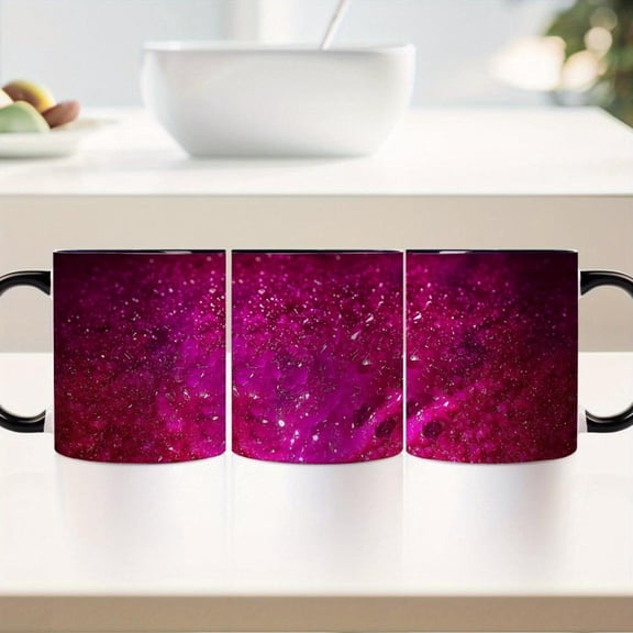 1pc Elegant Pink Coffee Mug Large 11oz Cup with Glossy Finish Dishwasher Elegant Tabletop Decor Home Office or Coffee Tea Hot Chocolate Ideal Collecto
