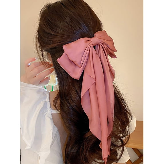 1pc Elegant Purple Vintage Style Oversized Scrunchie Hair Clip With Bowknot, Suitable For Daily Wear, Festival Gift, Party