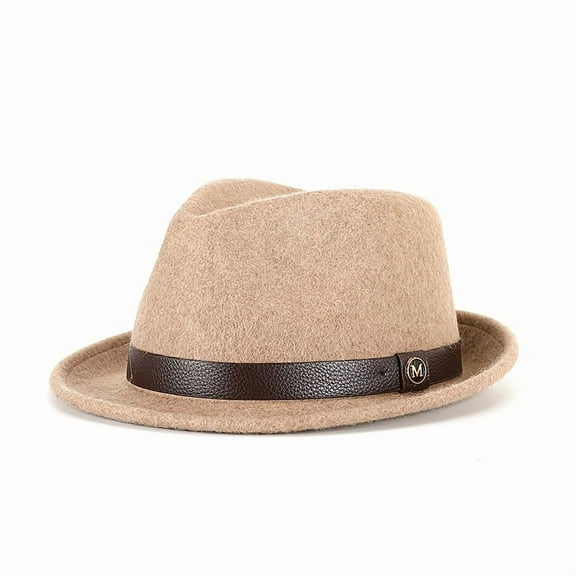 1pc Elegant Wool Fedora Hat for Men and Women, 100% Pure Wool Felt, Vintage French Style Jazz Cap with Rolled Brim, Elegant Hat Wear Classic Design Rolled Brim Cap