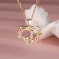 thumbnail image 1 of 1pc Elegant Zirconia Rose Golden Heart Pendant Necklace with Initial A-Z, Fashion Jewelry for Women, Perfect for Daily Wear & Gifting, All-Season Accessory, 1 of 7