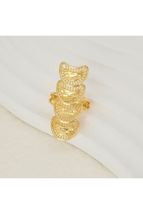 1pc Elegant and Luxurious European style Brass Cuff Rings for Women golden Ingot Inner Diameter: 16mm~19mm