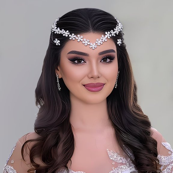 1pc, Elegant and exquisite shiny bridal hair accessories with unique eye-catching design forehead chain for ladies party wedding decoration princess fairy style retro hair accessories gift