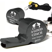 1pc Emergency Whistle Lanyard Black Stainless Steel High Decibel Whistle for Wrestle Coach Referee Gifts for Outdoor Sport Compitition Gym Natatorium Organize Training 2x0.7x0.8in