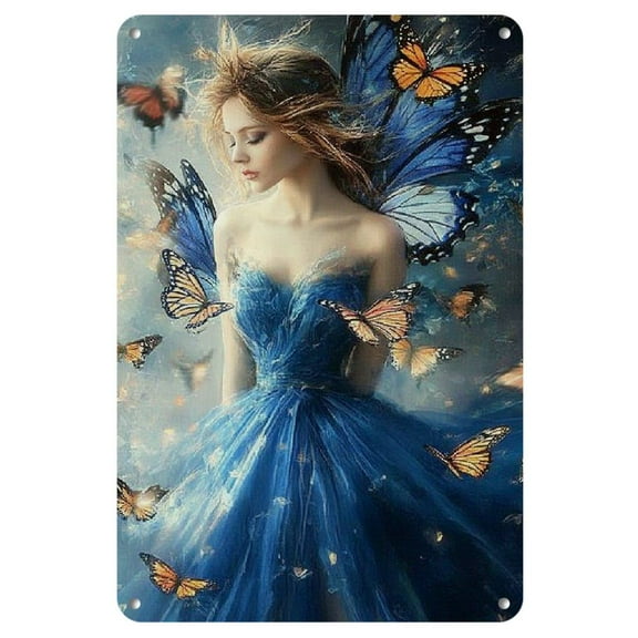 1pc, Enchanted Fairy Vintage Fashion Poster, 8x12 inches Frameless Wall Art Print, Magical Butterfly Decor for Bedroom, Living Room, and Home Walls