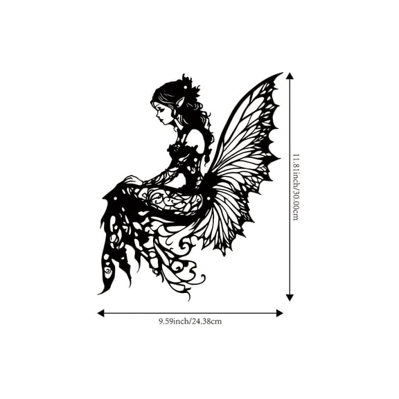 1pc Enchanting Elf Metal Wall Sculpture Intricate Butterfly Wings Iron Art Decor for Garden Living Room Outdoor