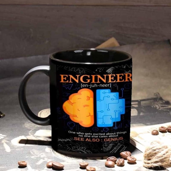 1pc Engineer Humor Mug Dishwasher Coffee Cup with One Who Gets Excited About Things Design Funny Engineers Tech Enthusiasts Problem Solvers Beverage C