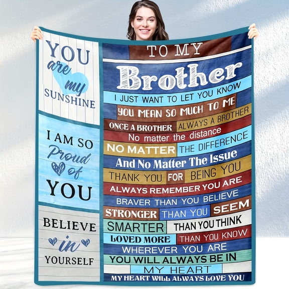 1pc Envelope Print Blanket, To My Brother Flannel Blanket, Soft Warm Throw Blanket Nap Blanket For Couch Sofa Office Bed Camping Travel, Multi-purpose Gift Blanket For All Season