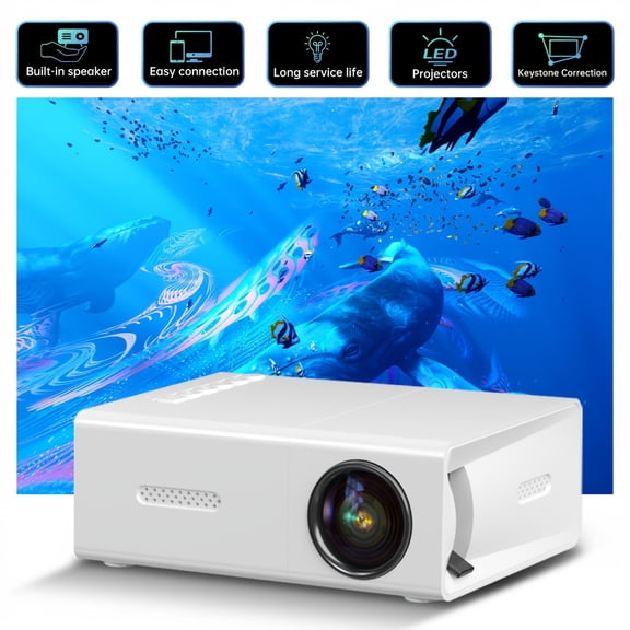 1pc Exquisite Portable Projector, Supports Multiple Functions Such as USB/AV Operation | Built-in Speaker, Suitable for Home Theater, Office, Gaming