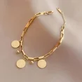 thumbnail image 1 of 1pc Exquisite Vintage Link Chain Coin Tassel Pendant Bracelet - Elegant Handcrafted Jewelry for Women - Timeless Fashion Accessory with Dangling Detailing and Sophisticated Style, 1 of 4
