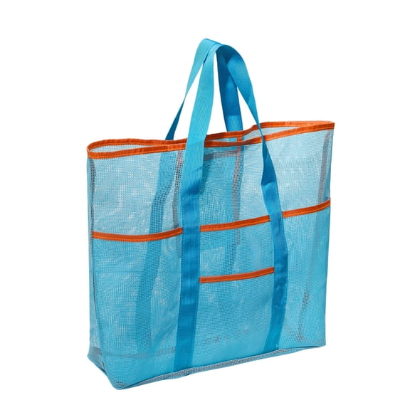 1pc Extra Large Mesh Beach Bag, Swimming Bag For Children Beach Toy Baskets Portable Travel Storage Wash Bag Quick Dry Tote