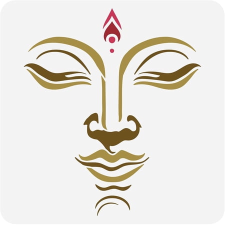 1pc Face Stencil 11.8x11.8 inch Face of Serenity Stencils Plastic Facial Features Patterns Stencil Reusable DIY Art and Craft Stencil