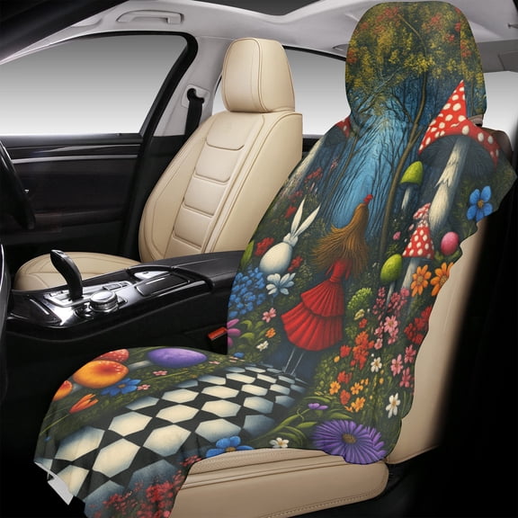 1pc Fairy Tale Girl Print Sweat Towel Car Seat Cover – Washable Universal Car Seat Protector, Protects from Sweat, Fits Car, Truck, Van & SUV