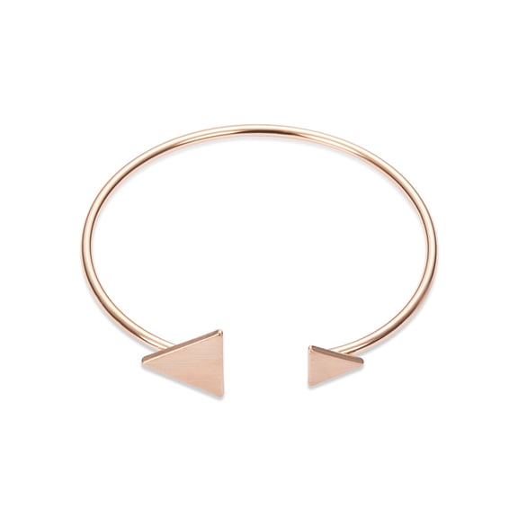 1pc Fantastic Brass Cuff Bangle with Triangles Rose Gold 190mm