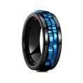 thumbnail image 1 of 1pc Fashion Cool Punk Rotating Ring - Stainless Steel Ring For Men -  Wedding Party Jewelry - For Fashionable Men - Perfect Gift for Him,Black & Blue, 1 of 16