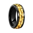 thumbnail image 1 of 1pc Fashion Cool Punk Rotating Ring - Stainless Steel Ring For Men -  Wedding Party Jewelry - For Fashionable Men - Perfect Gift for Him,Black & Golden,8, 1 of 15