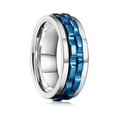 thumbnail image 1 of 1pc Fashion Cool Punk Rotating Ring - Stainless Steel Ring For Men -  Wedding Party Jewelry - For Fashionable Men - Perfect Gift for Him,Silvery & Blue,8, 1 of 15