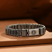 GENERIC 1pc Fashion Copper Tibetan Prayer Bracelet, Hand-Woven Lulu Tong Six-Character Mantra, Non-Magnetic Religious Jewelry for Men,18cm/7.09inch